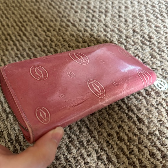 Cartier Happy Birthday Zip Wallet Pink Patent Leather - Picture 2 of 15